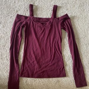 Maroon long sleeve top